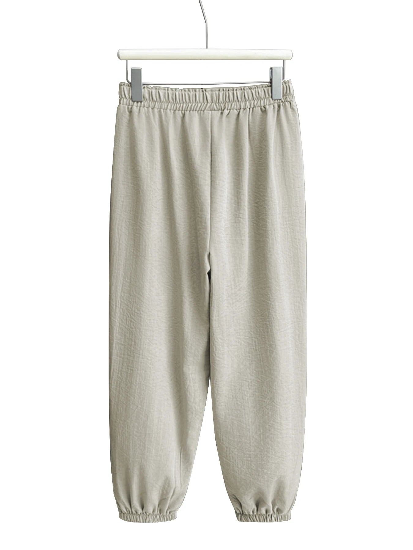 Women's Casual Pants Elastic Waist Solid Color Pockets